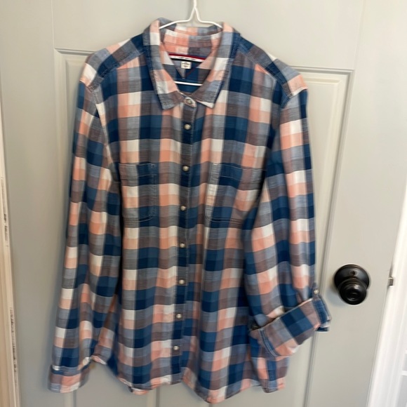 Blue pink Tommy Hilfiger casual shirt - Picture 1 of 4